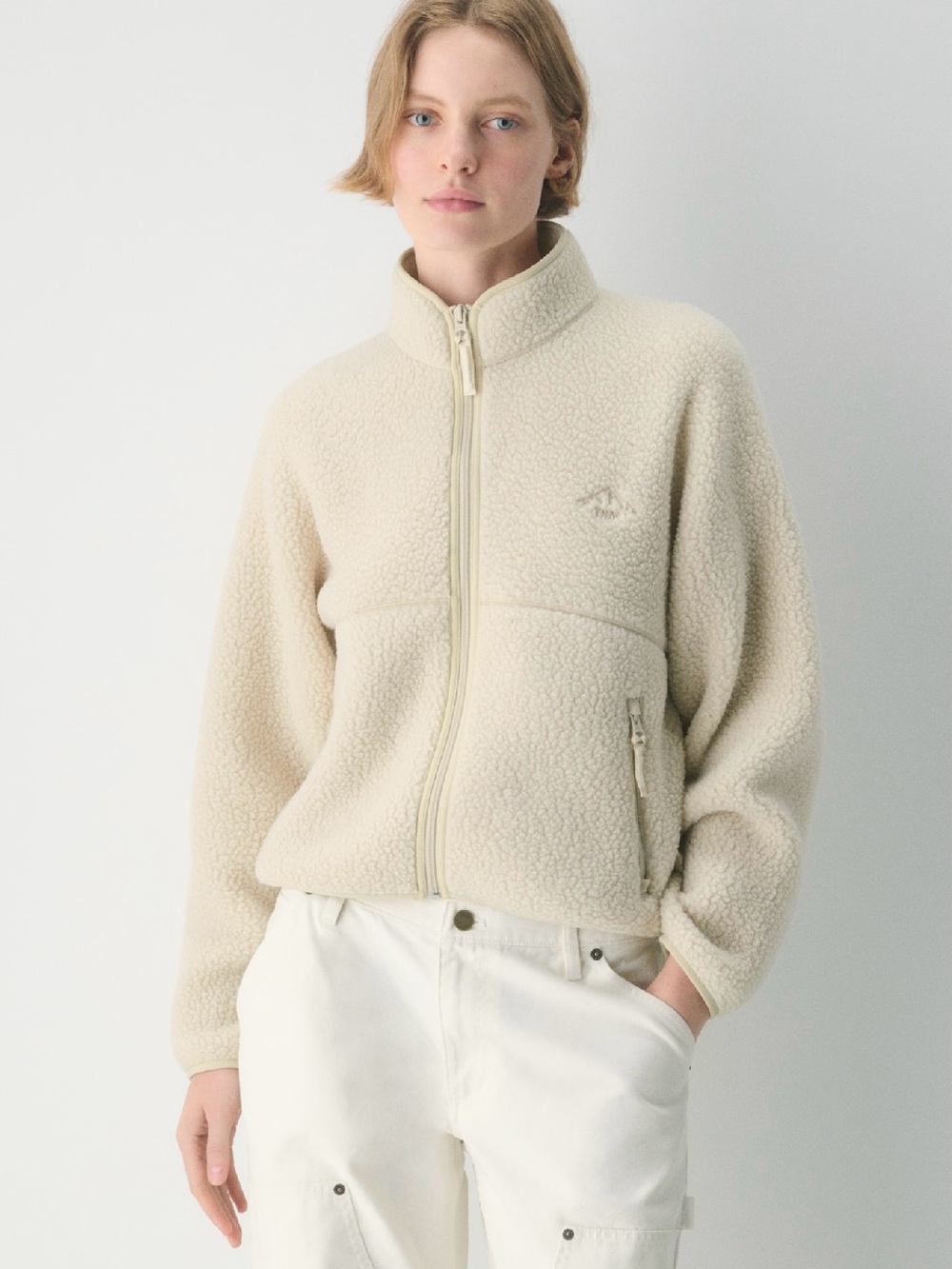 Aritzia TNA Polartec Thermal Pro Fleece Zip-Up Mullein L - Picture 2 of 14